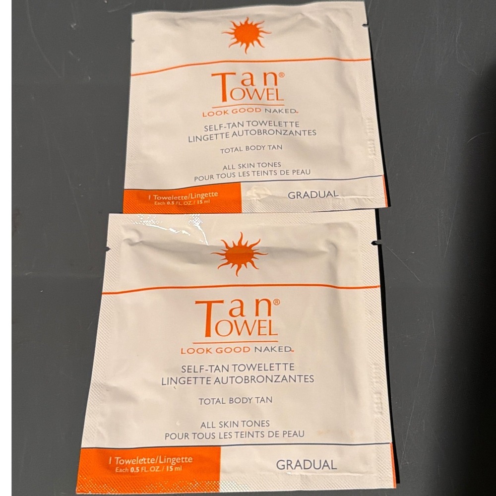 TanTowel Self-Tan Towelette Bundle of 2 Gradual Sunless Tanning Wipes‎ All Skin